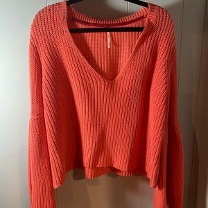 Free people bell sleeve loose knit sweater.
